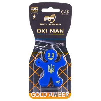 Ароматизатор Real Fresh ok Men Gold Amber Тризуб синій