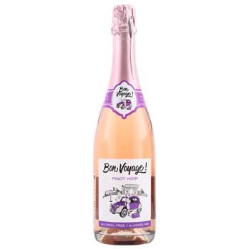 Bon Voyage Pinot Noir Non-Alcoholic Rose Semidry Sparkling Wine 0.75l - buy, prices for COSMOS - photo 1