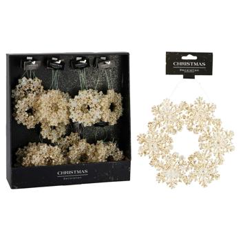 Koopman Beige Decorative Wreath Pendant 12cm