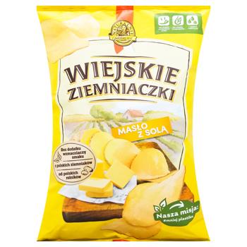 Чипси Wiejskie Ziemniaczki зі смаком масла та з сіллю 130г