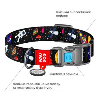 Нашийник для собак Waudog Nylon нейлоновий з QR паспортом 24-40см/20мм з малюнком nasa - купити, ціни на - фото 2