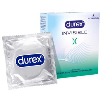 Durex Invisible Ultra-thin Condoms 3pcs - buy, prices for Chudo Market - photo 1