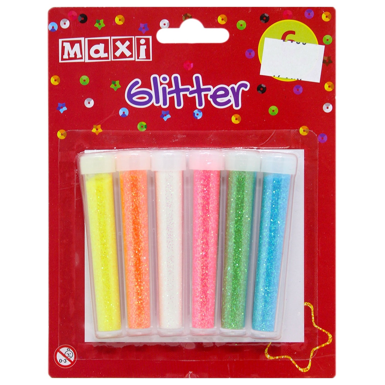 

Блестки Maxi для декорирования 6 цветов по 4г