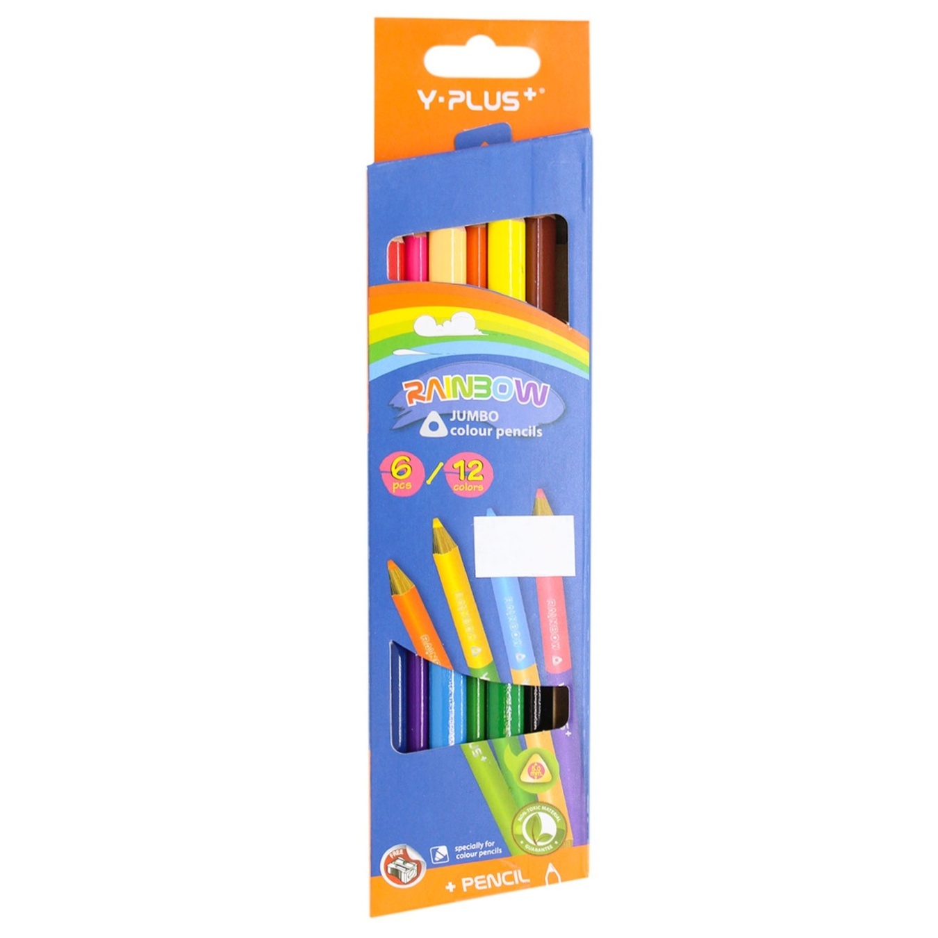 

Карандаши цветные Y-Plus Rainbow Jumbo 6шт 12 цветов