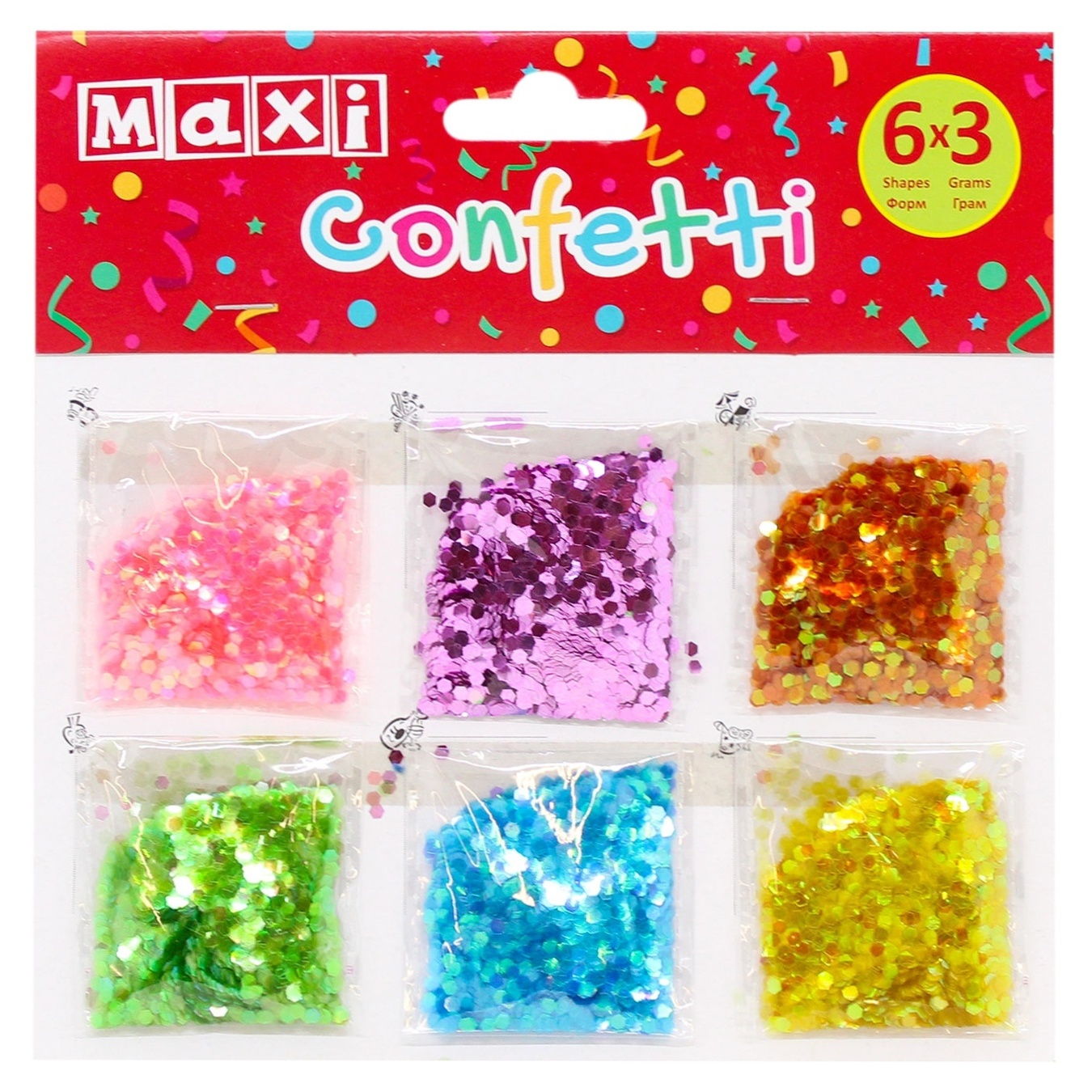 

Конфетти Maxi для декорирования 6 форм по 3г