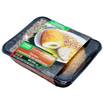 Готовый обед Гама Гречка с котлетой по-киевски 350г - купить, цены на КОСМОС - фото 2