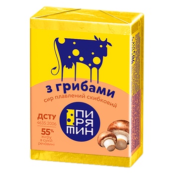 Сыр плавленый Пирятин с грибами 55% 70г - купить, цены на Auchan - фото 1