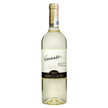 Вино Winemaker Sauvignon Blanc-Chardonnay біле напівсолодке 12% 0,75л - купити, ціни на Auchan - фото 1