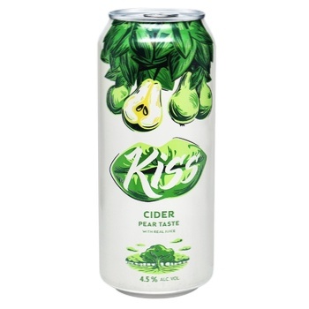 Kiss with pear taste carbonated pasteurized cider can 4.5% 0.5l - buy, prices for NOVUS - photo 1