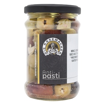 Die Kasemacher Pitted Mixed Olives with Garlic and Capers 240g