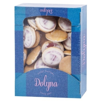 Dolyna Galicia Butter Cookies with Cherry-flavored Jelly in White Confectionery Glaze 500g - buy, prices for NOVUS - photo 1