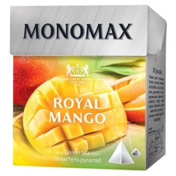 Чай зелений Мономах Royal Mango 1,5г*20шт - купити, ціни на Auchan - фото 1