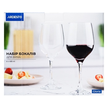 Набор бокалов Ardesto для вина 480мл 6шт - купить, цены на - фото 2