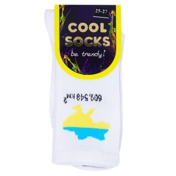 Носки Cool Socks Патриотические Карта Украины высокие белые размер 25 ...