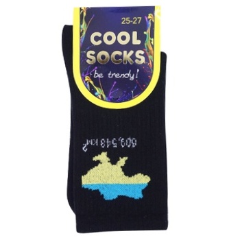 Cool Socks Patriotic Map of Ukraine High Black Socks Size 25-27 - buy, prices for - photo 1