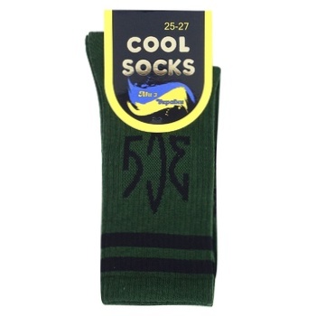 Шкарпетки Cool Socks Патріотичні ЗСУ високі хакі розмір 25-27 - купити, ціни на NOVUS - фото 1