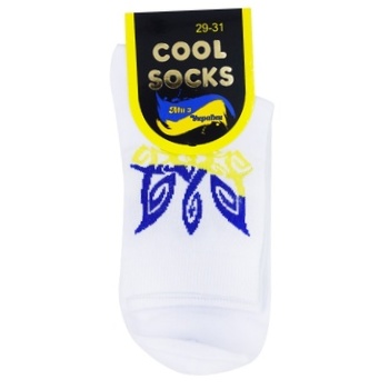 Cool Socks Patriotic Emblem of Ukraine High White Socks Size 25-27 - buy, prices for - photo 1