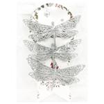 Christmas Tree Decoration Silver Butterflies 3pcs*17cm