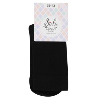 Siela High Ribbed Women's Socks s.39-42 Black - buy, prices for NOVUS - photo 1