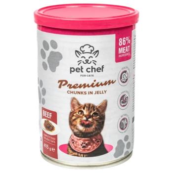 Вологий корм для котів Pet Chef 415 г - яловичина - купити, ціни на MasterZoo - фото 1