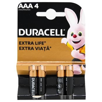 Батарейка Duracell Basic щелочная AAA LR03 4шт - купить, цены на METRO - фото 1