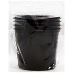 Inpak Round Black Container with Lid 5pcs 500ml