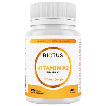 Витамин К2 МК-7 Biotus 100мкг 60 капсул - купить, цены на Biotus - фото 1