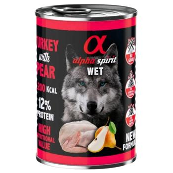 Вологий корм для собак Alpha Spirit Adult 400 г - індичка та груша - купить, цены на MasterZoo - фото 1