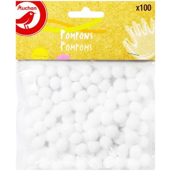 Auchan White Pompoms 100pcs - buy, prices for Auchan - photo 1