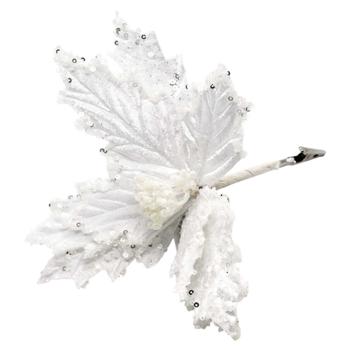 Decoration Poinsettia Flower on Clip 24cm in assortment - buy, prices for - photo 5