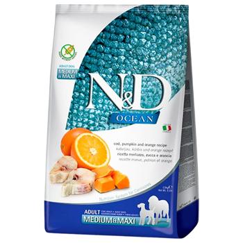 Farmina N&D Grain Free сухий корм для собак 2,5 кг - тріска, гарбуз та апельсин - купити, ціни на MasterZoo - фото 1
