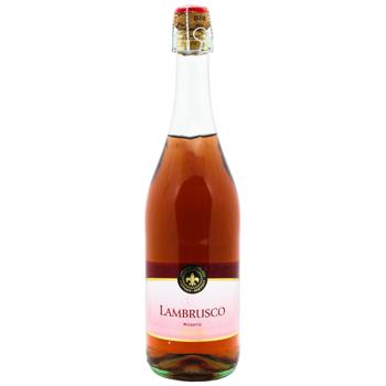 Вино игристое Abbazia Lambrusco Rosato розовое полусухое 8% 0,75л - купить, цены на КОСМОС - фото 1