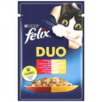 Felix Fantastic Duo Wet Food with Beef and Poultry for Adult Cats 85g - buy, prices for MasterZoo - photo 1