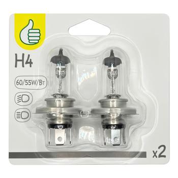 Автолампа Ашан ближнього світла H4 12V 55W 2шт - купити, ціни на Auchan - фото 1