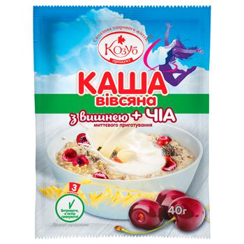 Каша Козуб вівсяна з вишнею і насінням чіа 40г - купити, ціни на Auchan - фото 1