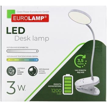 Eurolamp Dimmable LED Desk Lamp with Battery on a Clothespin 3W White - buy, prices for - photo 2