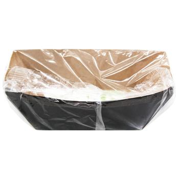 Тарелка-лодочка Auchan бумажная черная 500мл 10шт - купить, цены на Auchan - фото 2