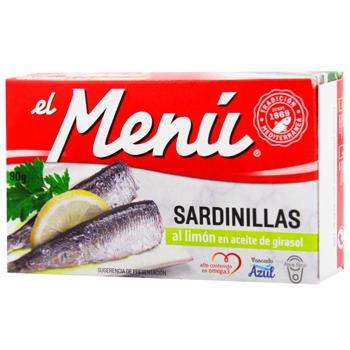 El Menu Mediterranean Sardines with Lemon in Sunflower Oil 90g - buy, prices for WINETIME - photo 1