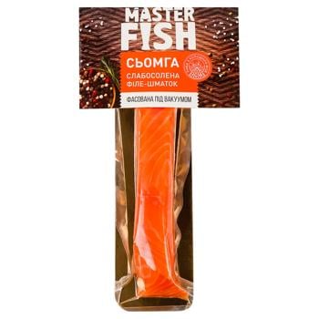 Сьомга Master Fish філе-шматок слабосолена 130г - купити, ціни на Торба - фото 1