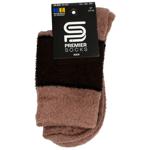 Premier Socks Men's Fluffy Yarn Crew Socks s.25, 27, 29 Mocha
