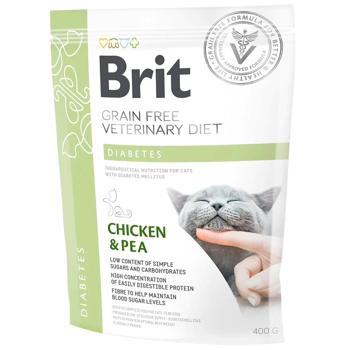 Корм сухой Brit Veterinary Diet Diabetes с курицей и горошком для кошек с сахарным диабетом 400г - купить, цены на MasterZoo - фото 1