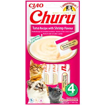 Inaba Churu Creamy Cat Snack with Tuna and Shrimp 4pcs x 14g - buy, prices for MasterZoo - photo 1