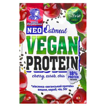 Каша овсяная Vivsyanushka Vegan Protein с вишней, керобом и чиа 50г - купить, цены на NOVUS - фото 1