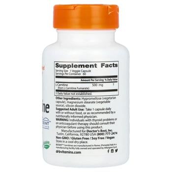 Doctor's Best L-Carnitine Fumarate 500mg 60 capsules - buy, prices for - photo 3