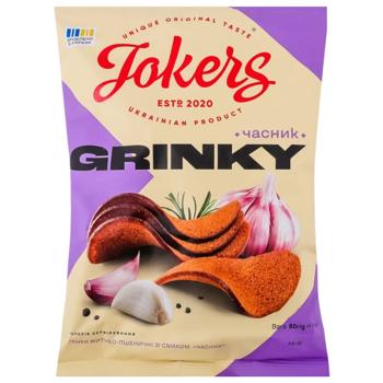 Гренки JokerS Grinky ржано-пшеничные со вкусом чеснок 90г - купить, цены на Чудо Маркет - фото 1