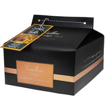 Santangelo Panettone with Cocoa, Hazelnuts, Caramel Cream and Drops of White Chocolate with Caramel 900g