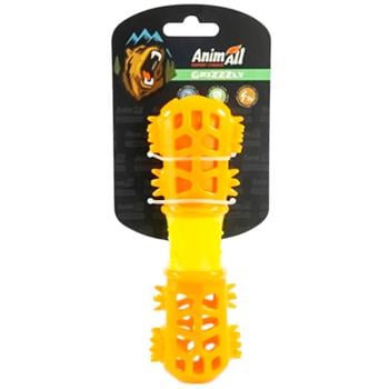 AnimAll GrizZzly Multifunctional Bone Dog Toy with Squeaker 18.7x6.4x4.2cm Orange - buy, prices for MasterZoo - photo 1