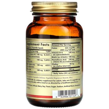 Витамин B Solgar Комплекс В-100 50 капсул - купить, цены на Biotus - фото 2
