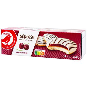Печиво Auchan Генуезьке з вишнею 150г - купити, ціни на Чудо Маркет - фото 1