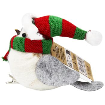 Украшение Птичка в шляпе на клипсе 9см в ассортименте - купить, цены на - фото 2